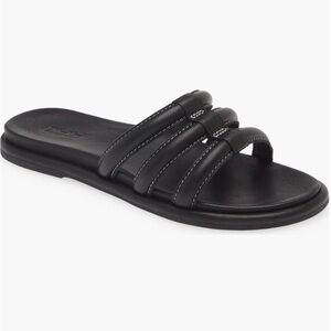 NWT! OluKai Tiare Black Sandals Slides- Leather